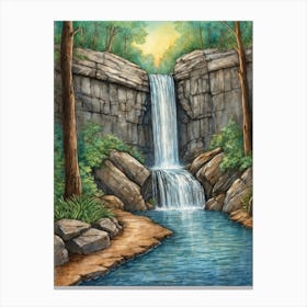 Waterfall In The Woods 1 Canvas Print