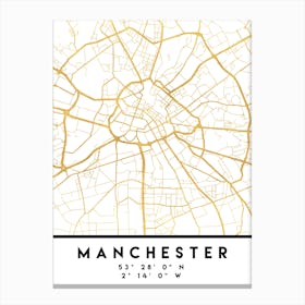 Manchester England City Street Map Canvas Print