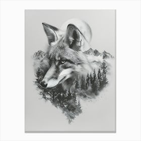 Wolf In The Forest 19 Canvas Print