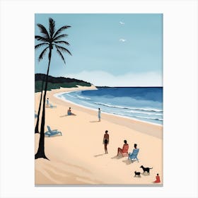 People On The Beach Painting (22) Canvas Print