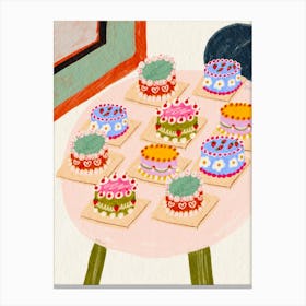 Cakes On A Table 1 Canvas Print