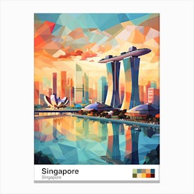 Singapore, Geometric Illustration 1 Poster Canvas Print