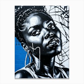 Graffiti Mural Of Beautiful Black Woman 79 Canvas Print