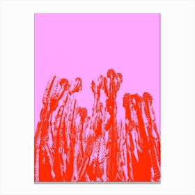 Contrast Mod Pink Red Pop Art Canvas Print