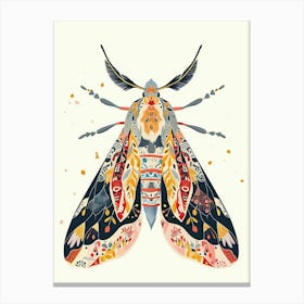 Colourful Insect Illustration Moth 40 Canvas Print