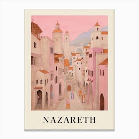 Nazareth Israel 1 Vintage Pink Travel Illustration Poster Canvas Print