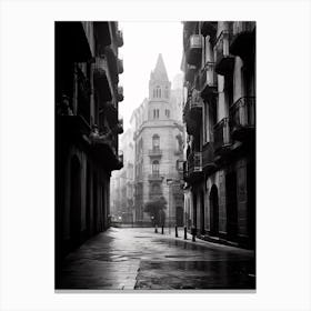 Barcelona, Spain, Mediterranean Black And White Photography Analogue 3 Canvas Print