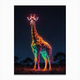 Neon Giraffe 2 Canvas Print