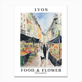 Food Market With Cats In Lyon 3 Poster Canvas Print