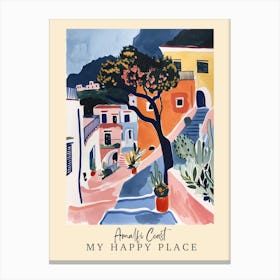 My Happy Place Amalfi Coast 1 Travel Poster Canvas Print
