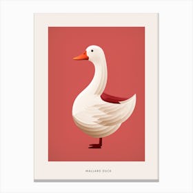 Minimalist Mallard Duck 1 Bird Poster Canvas Print
