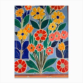 Mosaic Flower Painting Canvas Print