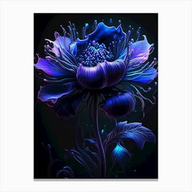 Dark Blue Flower 1 Canvas Print