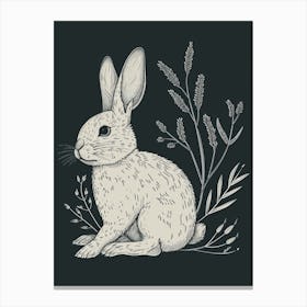 Holland Lop Rabbit Minimalist Illustration 4 Canvas Print