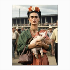 Frida at the races Canvas Print