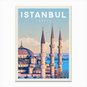 Istanbul Turkey Travel Poster Canvas Print