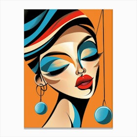 Woman With Earrings 6 Canvas Print