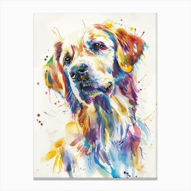 Dog Colourful Watercolour 4 Canvas Print