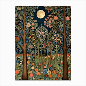 william morris Moonlight In The Forest 3 Canvas Print