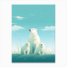 Ice Kingdom King; Polar Bear Family Elegance Canvas Print