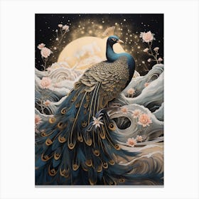 Peacock 4 Gold Detail Painting Canvas Print