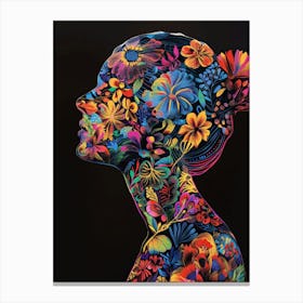 Flower Portrait Of A Woman Canvas Print