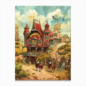 Storybook Illustration The Domain Austin Texas 4 Canvas Print