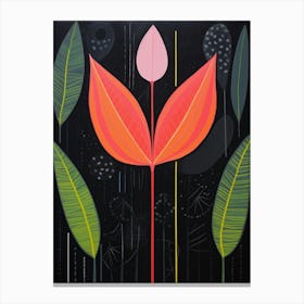 Heliconia 4 Hilma Af Klint Inspired Flower Illustration Canvas Print