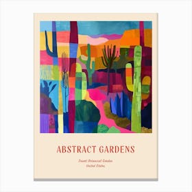 Colourful Gardens Desert Botanical Garden Usa 4 Red Poster Canvas Print