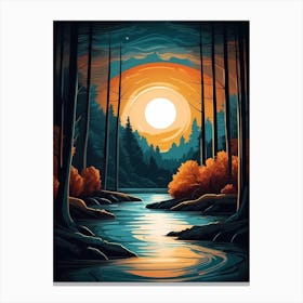 Sunset In The Forest 14 Canvas Print