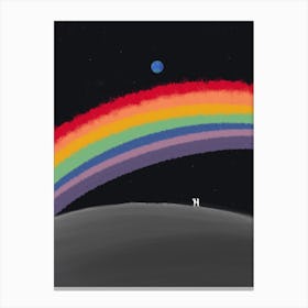 Rainbow Over The Moon Canvas Print