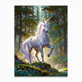 Unicorn In The Forest 18 Canvas Print