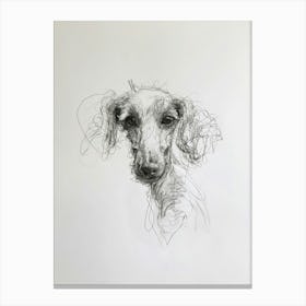 Dog Charcoal Minimalist Line Canvas Print