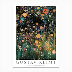 Gustav Klimt Print Klimt Poster Klimt Exhibition Poster Painting Night Wildflower Garden Canvas Print