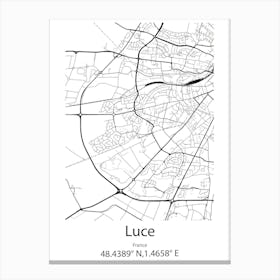 Luce,France Minimalist Map Canvas Print