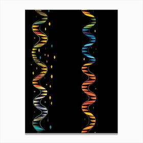 Watercolour Colour Lines Dna 3 Canvas Print