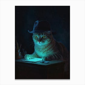 Cat In A Hat 10 Canvas Print