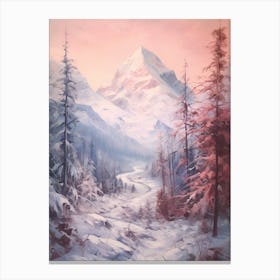 Dreamy Winter Painting Triglav National Park Slovenia 4 Canvas Print