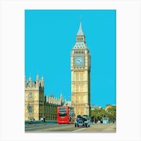 London, Big Ben And Traffic On Westminster Bridge 1 Canvas Print