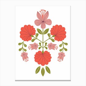 Floral Emblem Reds Canvas Print