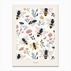Colourful Insect Illustration Wasp 10 Poster Canvas Print