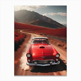 Classic Car On Dirt Road Canvas Print