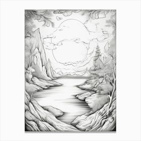 Landscape Drawing Canvas Print