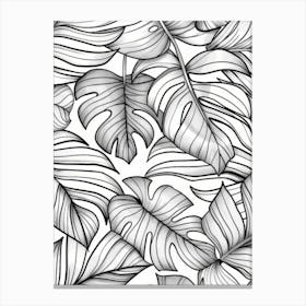 Seamless Pattern Of Tropical Leaves 1 Canvas Print