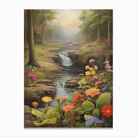 Stream In The Woods art print Canvas Print