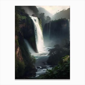 Nohkalikai Falls, India Realistic Photograph (2) Canvas Print