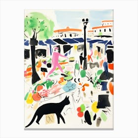 The Food Market In Rome 4 Illustration Canvas Print