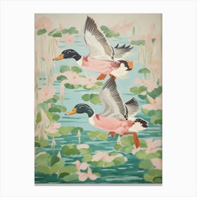 Vintage Japanese Inspired Bird Print Duck 1 Canvas Print