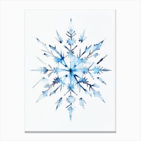Symmetry, Snowflakes, Minimalist Watercolour 2 Canvas Print