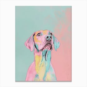 Pastel Hound Dog Pastel Line Illustration  2 Canvas Print